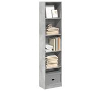 vidaXL Libreria Grigio Cemento 40x24x176 cm in Legno Multistrato