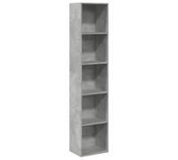 vidaXL Libreria Grigio Cemento 40x30x189 cm in Legno Multistrato, scaffale per Libri, scaffale, scaffale Contenitore, armadietto portaoggetti