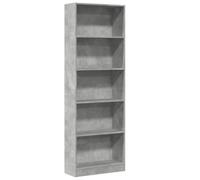 vidaXL Libreria Grigio Cemento 60x24x176 cm in Legno Multistrato, Mobile Porta Libri, scaffale per Libri, Mobile portaoggetti, Porta Libri