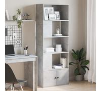 vidaXL Libreria Grigio Cemento 70x36x189 cm in Legno Multistrato, Mobile portaoggetti, Porta Libri, scaffale espositivo, Mobile Porta Libri