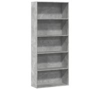 vidaXL Libreria Grigio Cemento 80x30x189 cm in Legno Multistrato, Mobile Contenitore, scaffale portaoggetti, vetrina, scaffale, scaffalatura