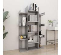 vidaXL Libreria Grigio Cemento 86x25,5x140 cm in Legno Multistrato