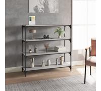 vidaXL Libreria grigio sonoma 100x33x100cm Legno Multistrato e Acciaio