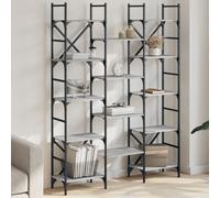 vidaXL Libreria Grigio Sonoma 127,5x28,5x172,5 cm in Legno Multistrato