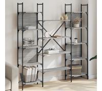 vidaXL Libreria Grigio Sonoma 155,5x24x166,5 cm in Legno Multistrato