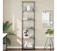 AX Scaffale Libreria 5Scomparti Grigio Legno Decor Design 50x33x188,5cm + 835282
