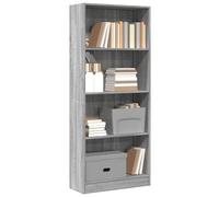 vidaXL Libreria Grigio Sonoma 60x24x143 cm in Legno Multistrato, Mobile Porta Libri, scaffale per Libri, Mobile portaoggetti, Porta Libri