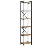 vidaXL Libreria in Rovere Artigianale 40 x 30 x 188 cm, in Legno ingegnerizzato e Telaio in Acciaio Nero con Piedini Regolabili. Ha Ripiani a Livelli, è in Stile Industriale e autoportante. Perfetta