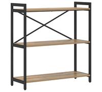 vidaXL Libreria in Rovere Artigianale - 80 x 30 x 83 cm - Legno Ingegnerizzato e Metallo - Ripiani a Strati - Piedini Regolabili - Ampio Spazio di Archiviazione - Stile Industriale Elegante e Funzio