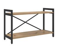vidaXL Libreria in Rovere Artigianale con Struttura in Acciaio Nero - 80 x 30 x 48,5 cm, Multi Ripiani, Piedini Regolabili, Legno Ingegnerizzato, Stile Industriale, Spazio di Archiviazione Abbondant