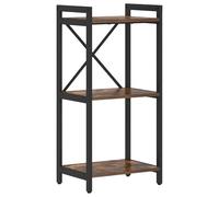 vidaXL Libreria in Rovere fumé 40 x 30 x 83 cm, con Struttura in Legno ingegnerizzato e Acciaio. Ha Ripiani a Livelli, Piedini Regolabili e Si Adatta a Uno Stile Industriale, Perfetta per Soggiorno,