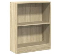 vidaXL Libreria Compatta Versatile 2 Livelli Robusta Elegante Moderna Espositore Decorativo Porta Libri Dvd Rovere Sonoma 60x24x74,5 cm in Multistrato