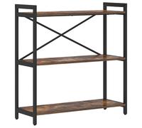 vidaXL Libreria Industriale in Rovere Fumato di, in Legno Compensato e Metallo, 80 x 30 x 83 cm, con Piedini Regolabili e Ripiani a Terra. È Perfetta per Chi ha Bisogno di Spazio per riporre Libri e