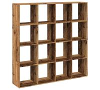 vidaXL Libreria Legno Antico 137,5x29x137,5 cm in Legno Multistrato, mobile contenitore, scaffale portaoggetti, vetrina, scaffale, scaffalatura
