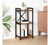 vidaXL Scaffale Multiuso in Legno Vintage 40 x 30 x 83 cm con Piedi Regolabili in Metallo, Struttura Incrociata, Tanto Spazio per riporre, Stile Industriale, Perfetto Come Oggetto Decorativo per INT