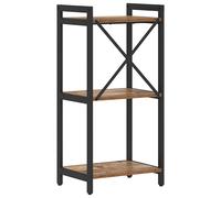 vidaXL Scaffale Multiuso in Legno Vintage 40 x 30 x 83 cm con Piedi Regolabili in Metallo, Struttura Incrociata, Tanto Spazio per riporre, Stile Industriale, Perfetto Come Oggetto Decorativo per INT