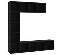 vidaXL Libreria/Mobile per TV Set da 3 pz Scaffalatura Libri DVD Parete Attrezzata Porta TV Armadio Multimediale Pensili Salotto Nero