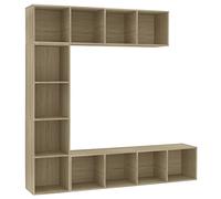 vidaXL Mobile porta TV e libreria Set 3 pz Rovere Sonoma 180x30x180 cm