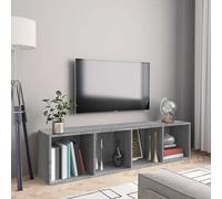 vidaXL Libreria/Mobile TV Grigio Sonoma 143x30x36 cm Legno Multistrato