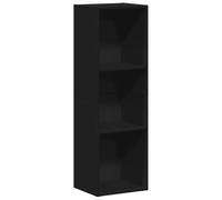 vidaXL Libreria/Mobile TV con 3 Vani a Giorno Classico Robusto Armadietto Basso Base Porta TV Orizzontale Nero 36x30x114 cm in Truciolato