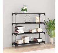 vidaXL Libreria Nera 100x33x100 cm in Legno Multistrato e Acciaio