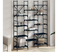 vidaXL Libreria Nera 127,5x28,5x172,5 cm in Legno Multistrato