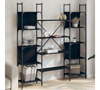vidaXL Libreria Nera 155,5x24x166,5 cm in Legno Multistrato
