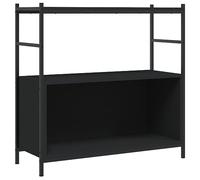 vidaXL Libreria Nera 80x30x78,5 cm in Legno Multistrato e Ferro, libreria da Soggiorno, libreria autoportante, Mobile da Ufficio, libreria da Salotto