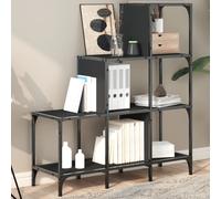 vidaXL Libreria Nera 92x30x102 cm in Legno Multistrato e Metallo