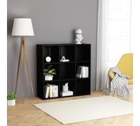 AX Mobile Libreria Mobiletto Nero 98x30x98cm 9Scomparti Pannelli Parete + 801126