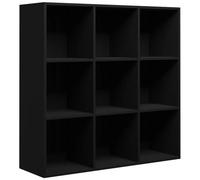 AX Mobile Libreria Mobiletto Nero 98x30x98cm 9Scomparti Pannelli Parete + 801126