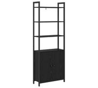 vidaXL Libreria nera effetto quercia 60 x 24 x 161 cm, materiale in legno, Home Office, moderno sistema di scaffalatura industriale, unità autoportanti, presentazione elegante per decorazioni urbane