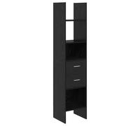 vidaXL Libreria nera in legno di quercia, 40 x 35 x 180 cm, molto spazio, design robusto e moderno, montaggio necessario, montato a parete per sicurezza, perfetto per soggiorno e camera da letto.