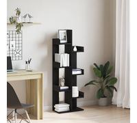 vidaXL Libreria Nera in Rovere 48x25,5x140 cm in Legno Ingegnerizzato