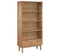 vidaXL Libreria OTTA con 2 Cassetti Marrone in Legno Massello di Pino