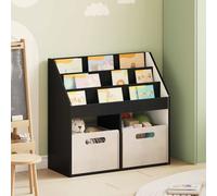 vidaXL Libreria per Bambini con archiviazione Nero 72,5 x 29,5 x 69 cm