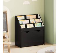 vidaXL Libreria per Bambini con cassetto Nero 60 x 29,5 x 69 cm