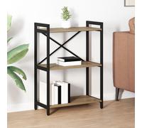 vidaXL Scaffale Multi-Livello in Rovere Artigianale 60 x 30 x 83 cm, Fatto in Legno ingegnerizzato con Struttura in Acciaio. Ha Piedi Regolabili per Una Maggior stabilità. in Stile Industriale, ques