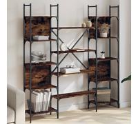 vidaXL Libreria Rovere Fumo 155,5x24x166,5 cm in Legno Multistrato