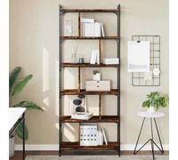 vidaXL Libreria Rovere Fumo 6 Ripiani 76x32x192 cm Legno Multistrato