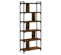 AX Libreria 76x32x192cm Mobile Stile Industriale Portaoggetti Rovere Fumo 833947