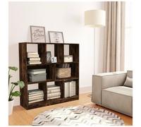 vidaXL Libreria Rovere Fumo 97,5x29,5x100 cm in Legno Multistrato, Mobile Porta Libri, divisorio Camera, scaffale, armadietto per Libri, scaffalatura