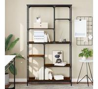 AX Scaffale 99x35.5x176cm Libreria Stile Industriale Rovere Fumo Piedi 0K 835411