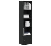 vidaXL Libreria Rovere Nero 31x24x127 cm in Legno Multistrato