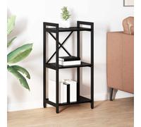 vidaXL Mensola Autoportante a più Livelli in Nero e Quercia, 40 x 30 x 83 cm, in Legno Ingegnerizzato con Struttura in Acciaio, Ripiani Multi Livello, Piedini Regolabili, Stile Industriale, Uso Inter