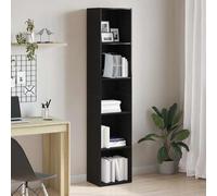 vidaXL Libreria Rovere Nero 40x30x189 cm Legno Massello di Acacia