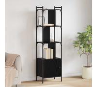 vidaXL Libreria Rovere Nero 44,5 x 30 x 154,5 cm Legno multistrato