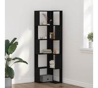 vidaXL Libreria ad angolo/mobile alto - legno di rovere nero - 50x50x178cm-10 ripiani per soggiorno/ufficio