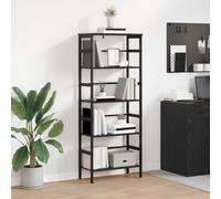 vidaXL Libreria Rovere Nero 60 x 29,5 x 149 cm Legno multistrato