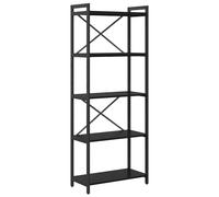 vidaXL Libreria Rovere nero 60 x 30 x 153 cm Legno multistrato